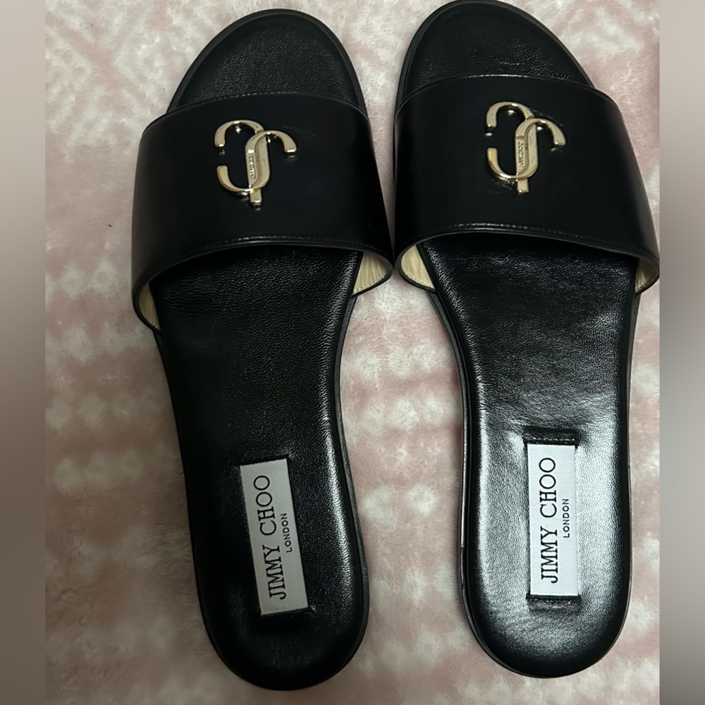 JIMMY CHOO SLIDES NEVER WORN ALREADY WRAPPED!